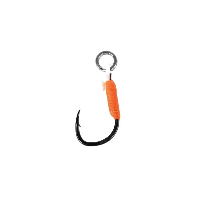 Hameçons assist hook haute performance acier inoxydable qualité premium pêche jigging mer profonde carnassiers marins thon serran dorade assist rig kevlar solidité maximale montage leurres métalliques jigs pointe ultra-piquante ferrage optimal présentation naturelle pénétration parfaite résistance corrosion eau salée combat poissons puissants accessoire spécialisé pêcheurs techniques