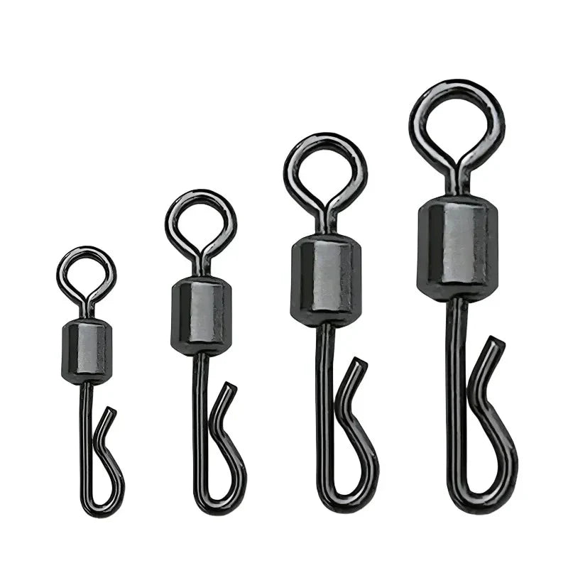Emerillons rapide extra-forts acier inoxydable haute résistance pêche gros carnassiers silure carpe mer connexion solide rotation fluide combat poissons puissants montages résistants attaches fiables anti-corrosion qualité professionnelle changement rapide bas de ligne accessoire essentiel fiabilité maximale ouverture facile résistance chocs